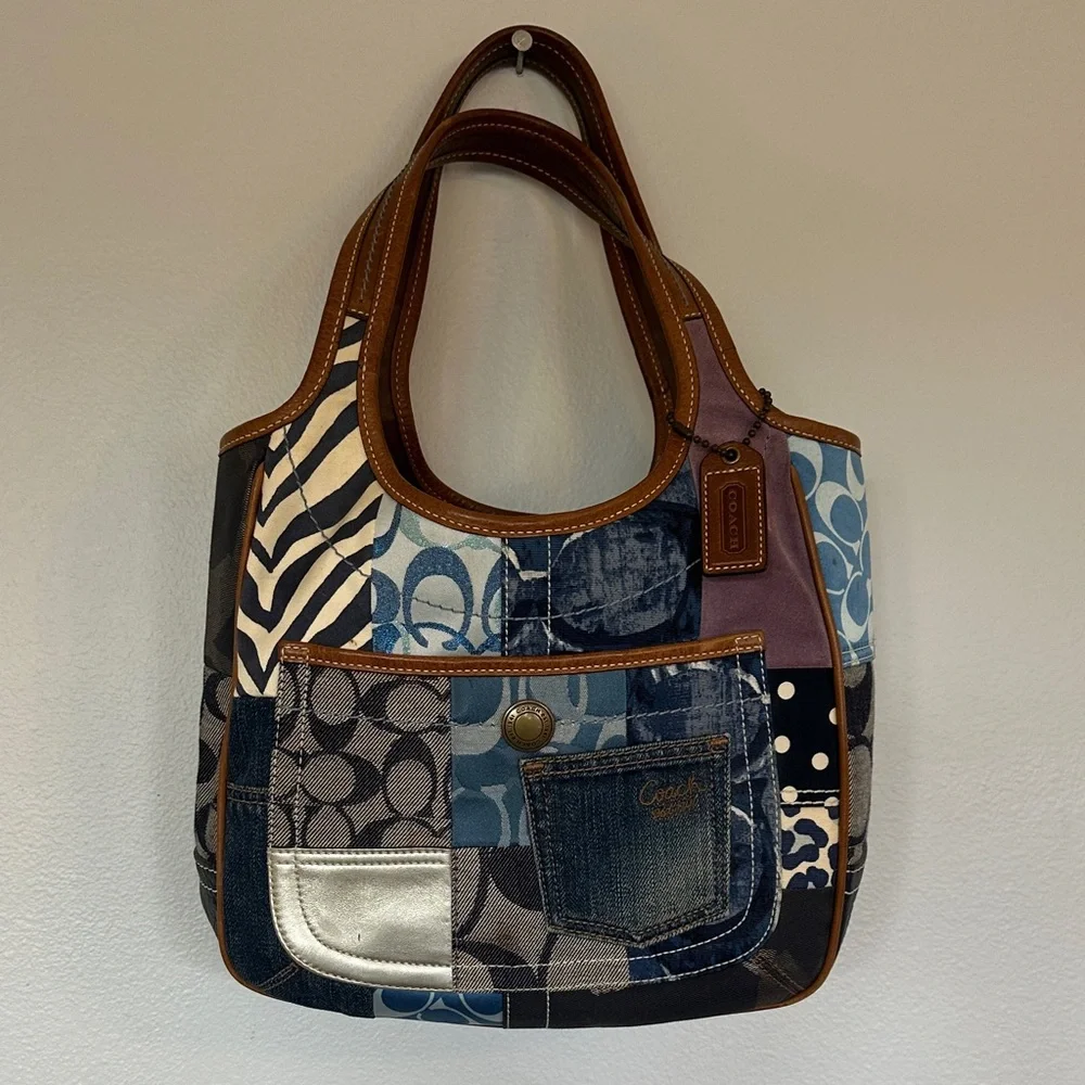 Coach Patchwork Shoulder Tote RARE - Picture 2 of 16
